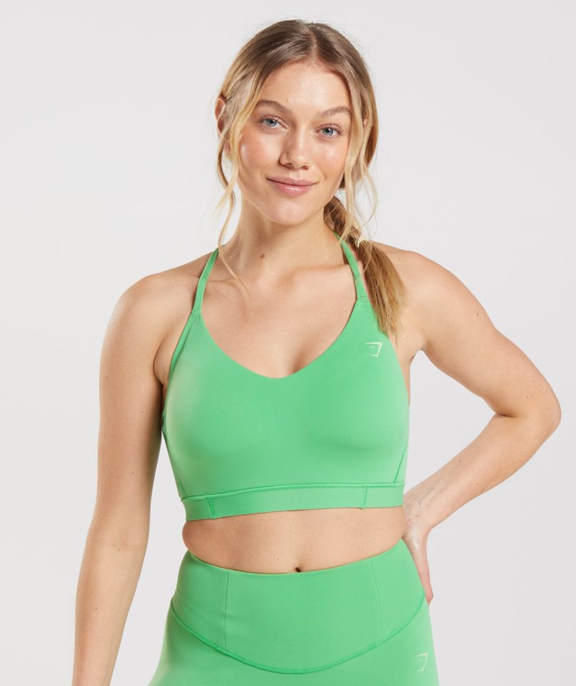 Women\'s Gymshark Studio Sports Bra Green | CA 5871A3